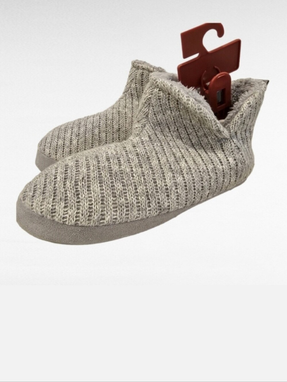 Dluxe by Dearfoams Bootie Slippers Knit Gray M